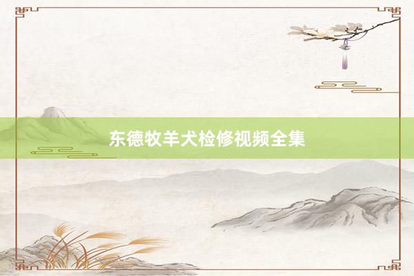 东德牧羊犬检修视频全集